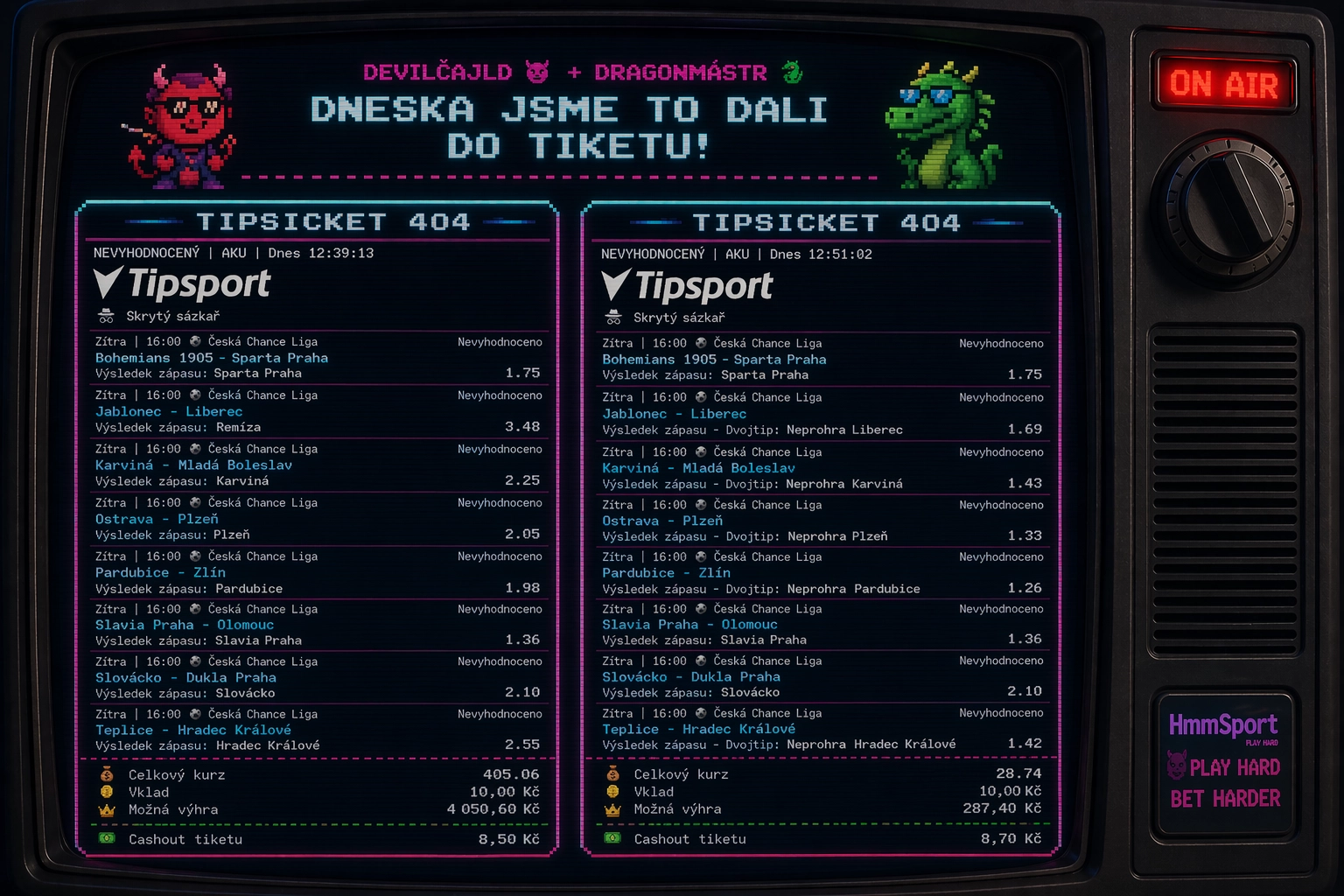 Retro TV tiket duel HmmSport.cz